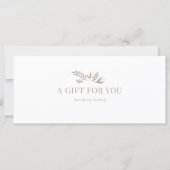 Minimale witte botanische QR-code cadeaubonnen (Voorkant)