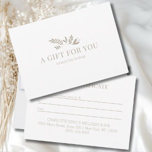 Minimale Witte Botanische Zakelijke Cadeaubon
