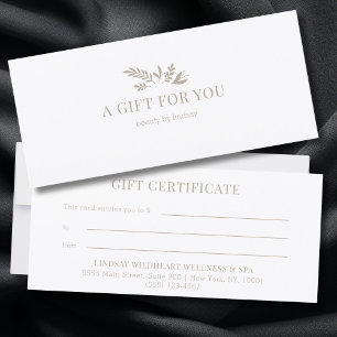 Minimale Witte Botanische Zakelijke Cadeaucertific