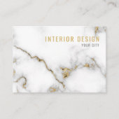 Minimale witte en goudmarmer visitekaartje (Voorkant)
