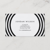Minimale witte en zwarte ronde lijnen Geometric Visitekaartje (Achterkant)