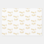 Minimale witte gouden kerstboom inpakpapier vel (Voorkant 2)