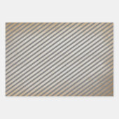 Minimale witte grijze kraft herten strepen inpakpapier vel (Voorkant 3)