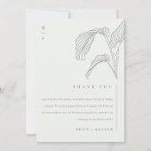 Minimale witte honkpalm rond handpalm bedankkaart (Voorkant)