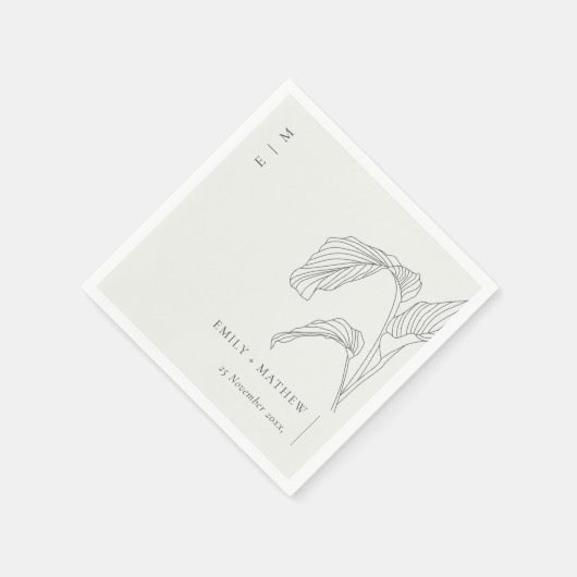 Minimale witte honkpalm rond handpalm servet (Hoek)