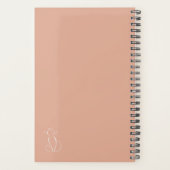 Minimale witte kat op roze voeg naamplanner toe planner (Achterkant)