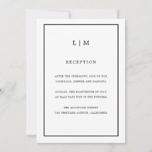 Minimale witte monogram eenvoudige elegante bruilo kaart