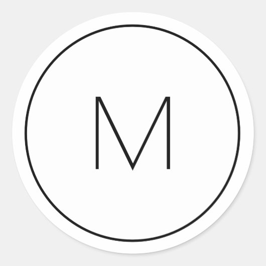Minimale witte monoloog Eenvoudige enkelvoudige br Ronde Sticker (Voorkant)
