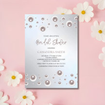 Minimale witte parel zilveren bruidsdouche