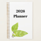 Minimale witte planner met geschilderde groene bla (Voorkant)