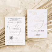 minimale witte roségoud bruiloft uitnodiging