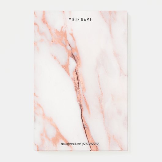 Minimale witte rozenroodbruine bruine steensteenst post-it® notes (Voorkant)