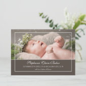 Minimale witte scriptfoto aankondiging (Staand voorkant)