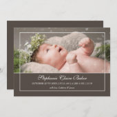 Minimale witte scriptfoto aankondiging (Voorkant / Achterkant)