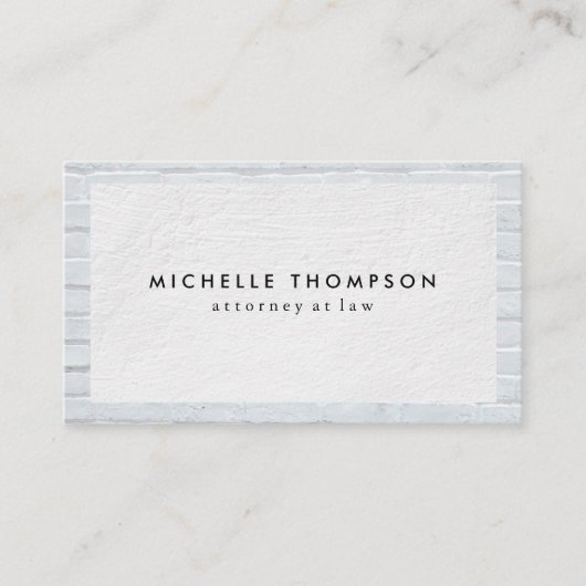 Minimale witte textuur | Brick Wall Visitekaartje (Voorkant)
