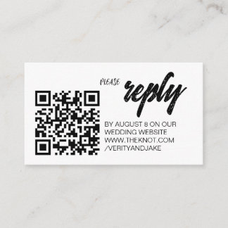 Minimale Witte Trouw-RSVP QR-code Bijlagekaart Informatiekaartje