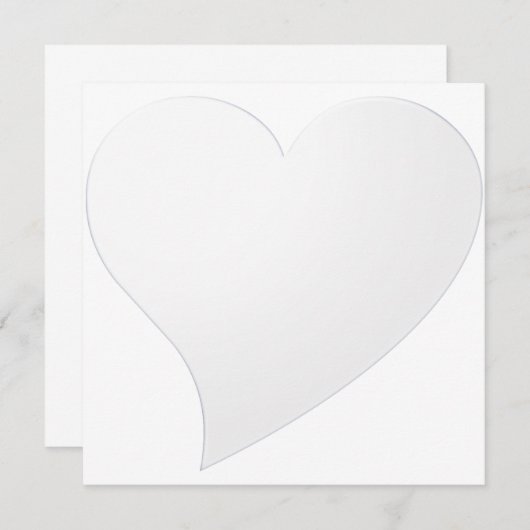 Minimale witte Valentijnsdag met groot hart (Voorkant / Achterkant)