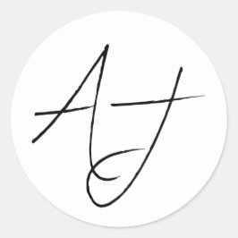 Minimale witte & zwarte bruiloft ronde sticker