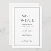 Minimale witte zwarte kader Moslim Save The Date (Voorkant / Achterkant)