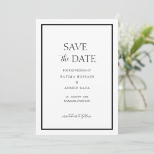 Minimale witte zwarte kader Moslim Save The Date