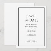 Minimale witte zwarte lijst Muslim Save The Date (Voorkant / Achterkant)