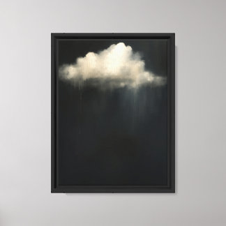 Minimale wolk op zwart kunstwerk print