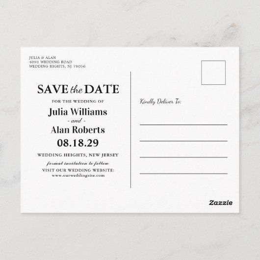 Minimale Wreath Floral sparen de Datum Weddenschap Briefkaart (Achterkant)