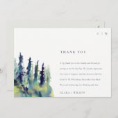 Minimale Zacht Pijn Boom Landschap Weddenschap Bedankkaart (Voorkant / Achterkant)