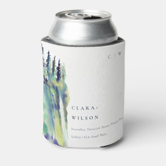 Minimale Zacht Pijn Boom Landschap Weddenschap Blikjeskoeler (Blikje Achterkant)