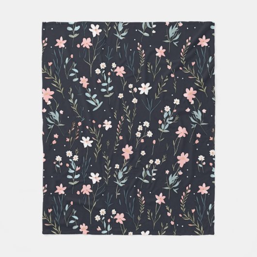 Minimale Zachte Kleurrijke Tuin Wildbloemenkwekeri Fleece Deken (Voorkant)