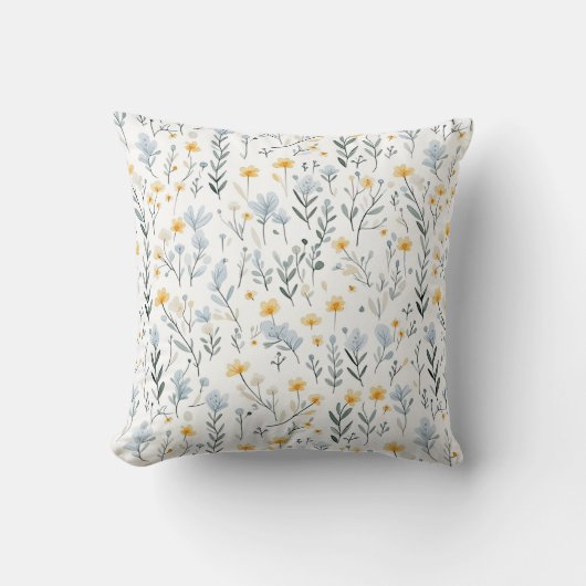 Minimale Zachte Kleurrijke Tuin Wildbloemenkwekeri Kussen (Voorkant)