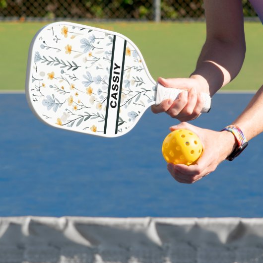 Minimale Zachte Kleurrijke Tuin Wildbloemenkwekeri Pickleball Paddle (Insitu)