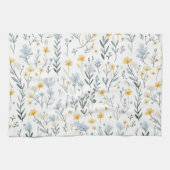 Minimale Zachte Kleurrijke Tuin Wildbloemenkwekeri Theedoek (Horizontaal)