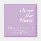 Minimale Zachte Paarse en Witte Opslaan Datum Magneet (Voorkant)
