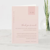 Minimale Zachte Pastel Blush Dusky Roze Bruiloft Bedankkaart (Voorkant)