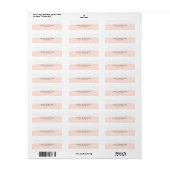 Minimale zachte roze en witte penseelstreek etiket (Full Sheet)