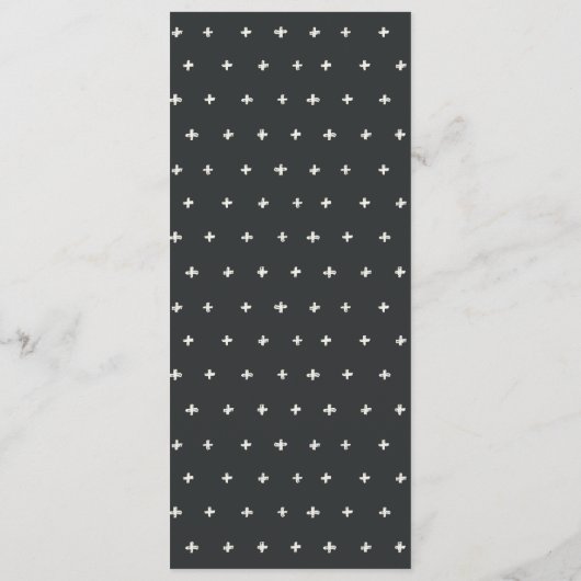 Minimale Zachte Zwarte en Witte Pijnbijtbruiloft Menu (Achterkant)