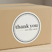 Minimale zakelijke klant Bedankt voor uw bestellin Ronde Sticker