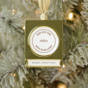 Minimale zakelijke Logo kerst Verguld Banner Ornament