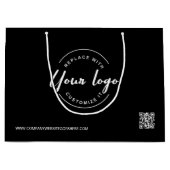 Minimale zakelijke logo QR-code aangepast zwart Groot Cadeauzakje (Voorkant)