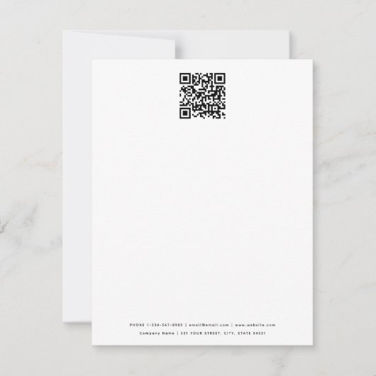 Minimale zakelijke QR Code Professional White Notitiekaartje (Voorkant)
