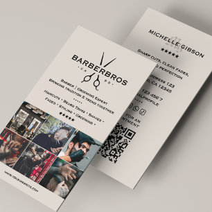 Minimale Zandhaar Stylist Barber Barbershop Grid Visitekaartje