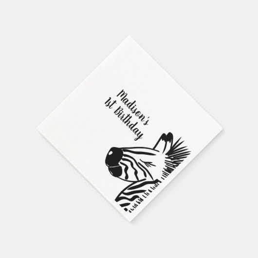 Minimale Zebra Doodle Zoo Safari Party Servet (Hoek)