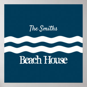 Minimale Zee Waves Nautical Coastal Poster