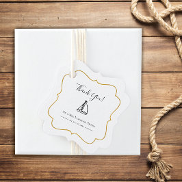 Minimale zeilboot met Gold Lijst Wedding Bedankjes Labels