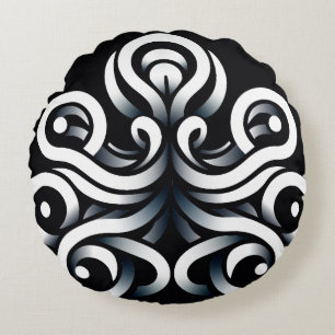 Minimale Zen Heilige Geometrische Mandala Abstract Rond Kussen