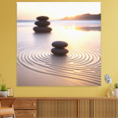 Minimale Zen-tuin Canvas Afdruk (Insitu (Woonkamer))