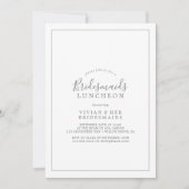 Minimale zilverbridesmaïden Luncheon Uitnodiging (Voorkant)