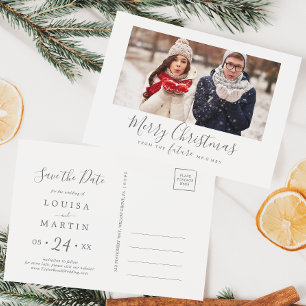 Minimale Zilveren Prettig Kerstmis Save the Date F Feestdagenkaart