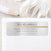 Minimale zilvergrijze stalen goud - nieuw adres RS Etiket (Insitu)